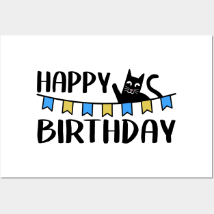 Happy Birthday Cat Dad Owner Sweet Funny Gift Present Posters and Art